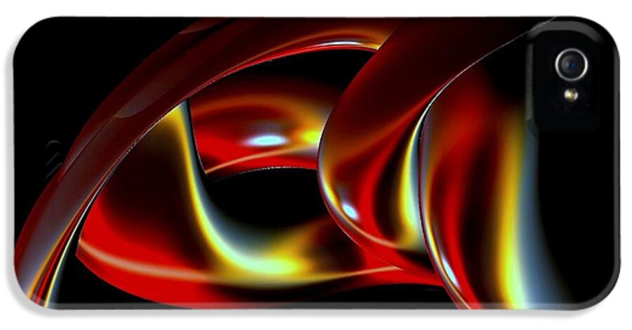 Abstract iPhone 5 Case featuring the digital art Shades of Red by Greg Moores
