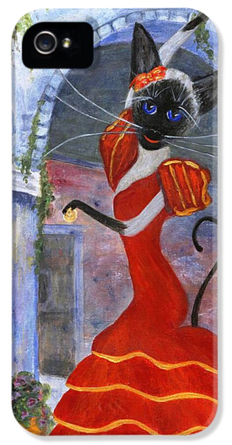 Siamese iPhone 5 Case featuring the painting Siamese Queen of Spain by Jamie Frier