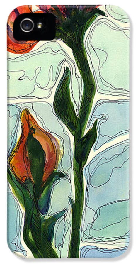 Spring Flower In Bloom iPhone 5 Case featuring the painting Spring Flower in Bloom. 2011 by Cathy Peterson 