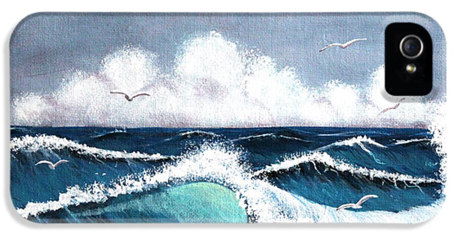 Storm At Sea iPhone 5 Case featuring the painting Storm at Sea by Barbara A Griffin