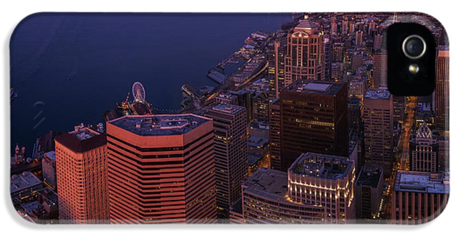 Seattle iPhone 5 Case featuring the photograph Sunrise Seattle Moonglow by Mike Reid