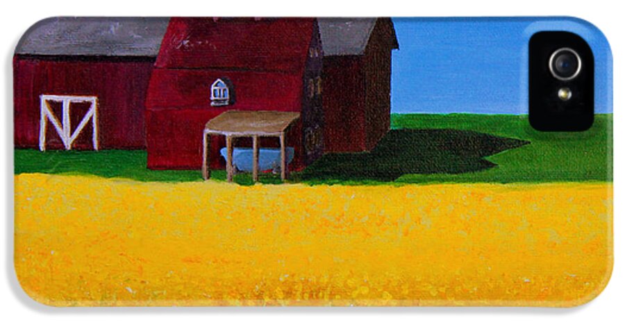 Farm iPhone 5 Case featuring the painting The Canola Farm by Spencer Hudon II