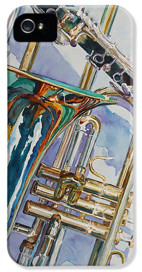 Trombones iPhone 5 Case featuring the painting The Color of Music by Jenny Armitage