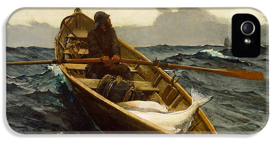 Winslow Homer iPhone 5 Case featuring the painting The Fog Warning by Winslow Homer