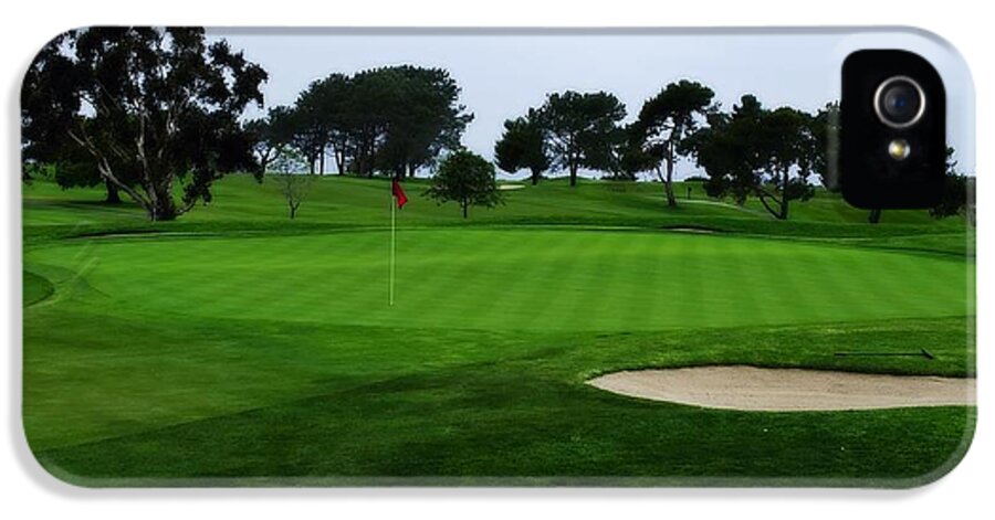 The Red Flagstick-torrey Pines iPhone 5 Case featuring the photograph The Red Flagstick-Torrey Pines by See My Photos
