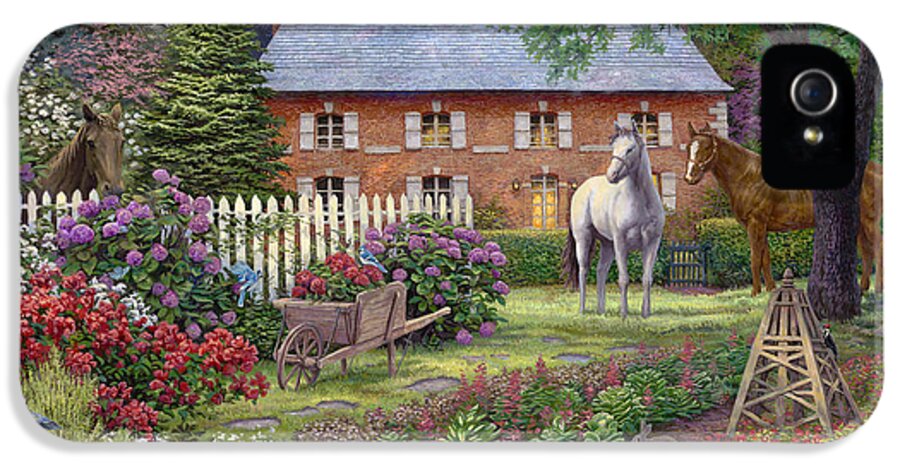 Mother's Day Gift Idea iPhone 5 Case featuring the painting The Sweet Garden by Chuck Pinson