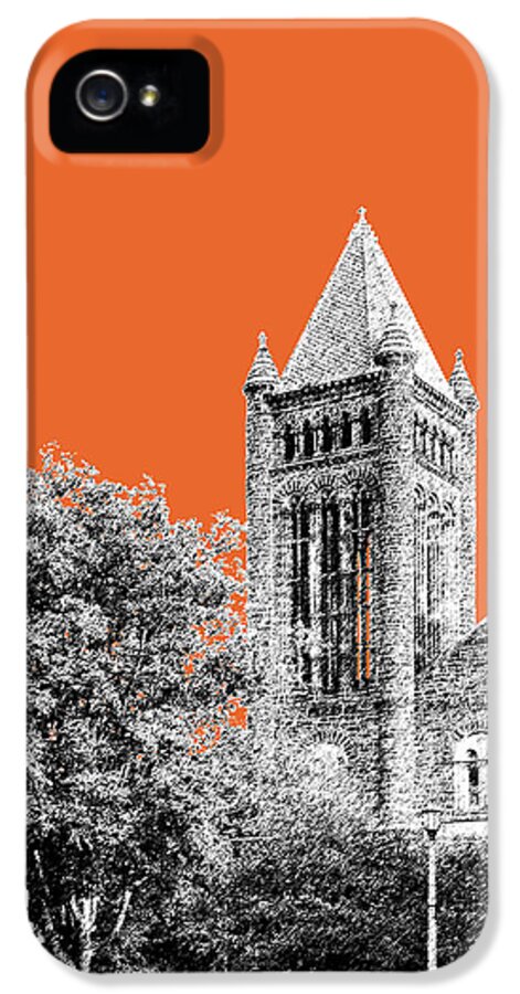 University iPhone 5 Case featuring the digital art University of Illinois 2 - Altgeld Hall - Coral by DB Artist