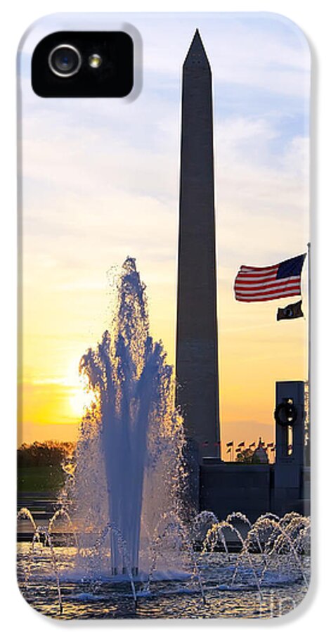 Washington iPhone 5 Case featuring the photograph Washington Monument at Sunrise by Delmas Lehman