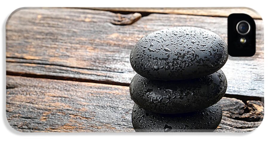 Stones iPhone 5 Case featuring the photograph Wet Black Stones by Olivier Le Queinec