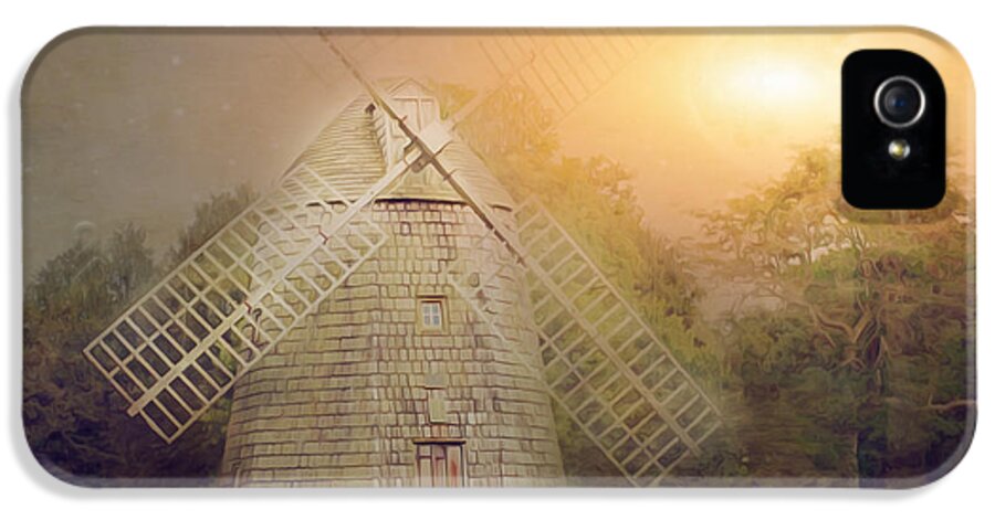 Long Island iPhone 5 Case featuring the photograph Windmill moon glow by Corinne Rogers