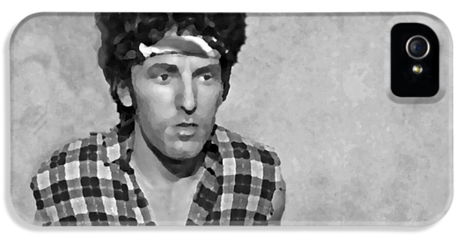 Bruce Springsteen iPhone 5 Case featuring the photograph The Boss BW by David Dehner