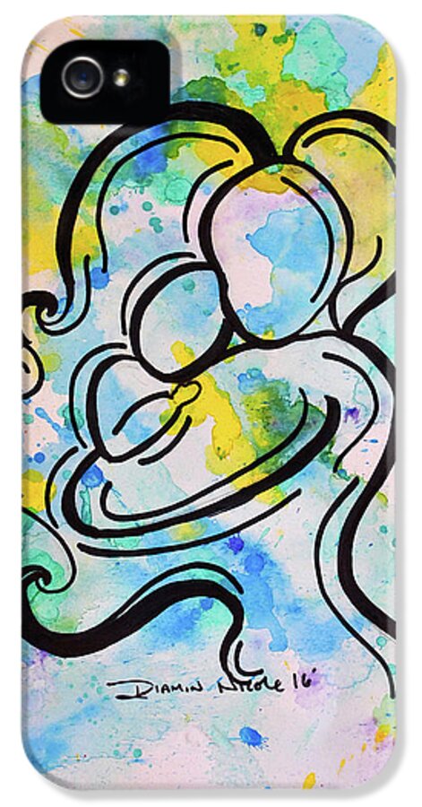  iPhone 5 Case featuring the painting A Mother's Love #1 by Diamin Nicole