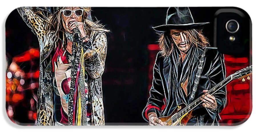 Steven Tyler iPhone 5 Case featuring the mixed media Steven Tyler Collection #25 by Marvin Blaine