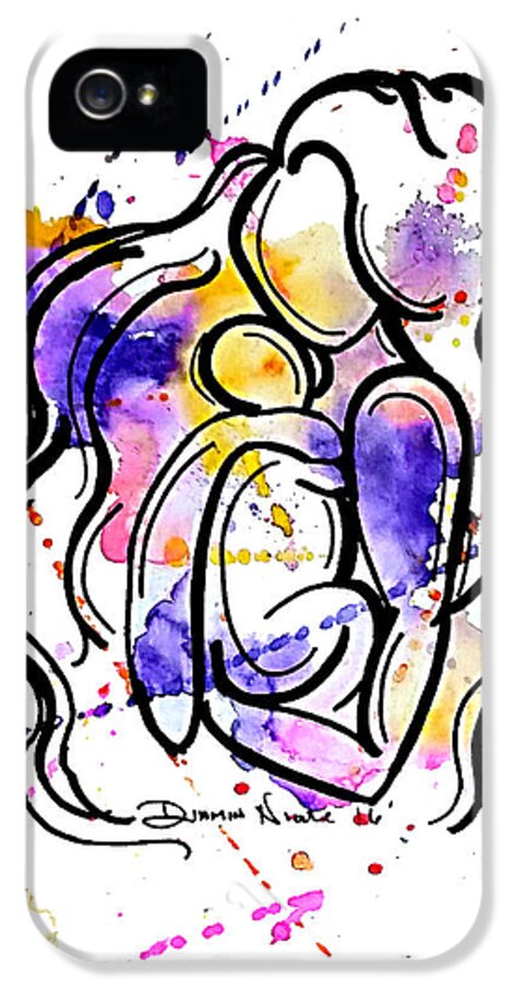 Mother iPhone 5 Case featuring the painting A Mother's Love by Diamin Nicole