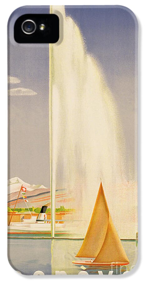 Advertisement For Travel To Geneva iPhone 5 Case featuring the painting Advertisement for travel to Geneva by Fehr
