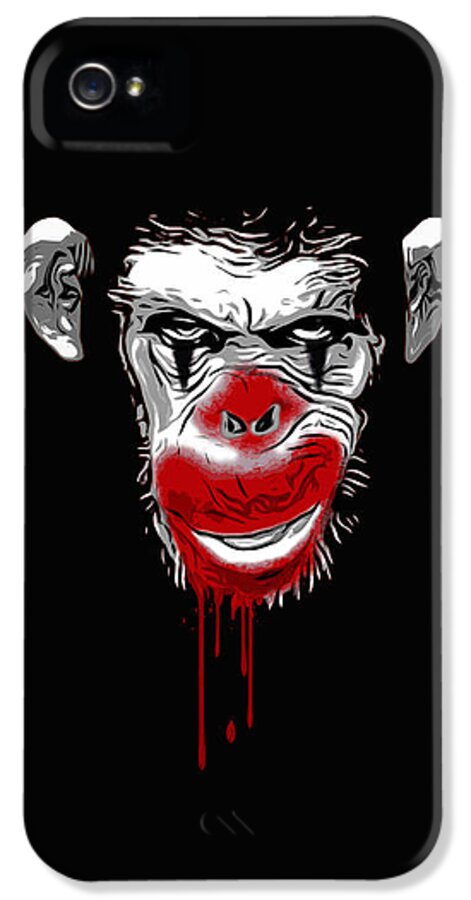 Monkey iPhone 5 Case featuring the digital art Evil Monkey Clown by Nicklas Gustafsson