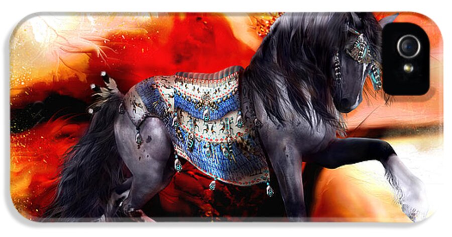 Kachina iPhone 5 Case featuring the digital art Kachina Hopi Spirit Horse by Shanina Conway