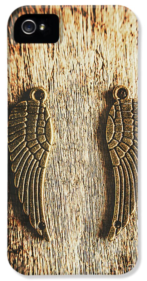 Angel Wings iPhone 5 Case featuring the photograph Bronze angel wings by Jorgo Photography