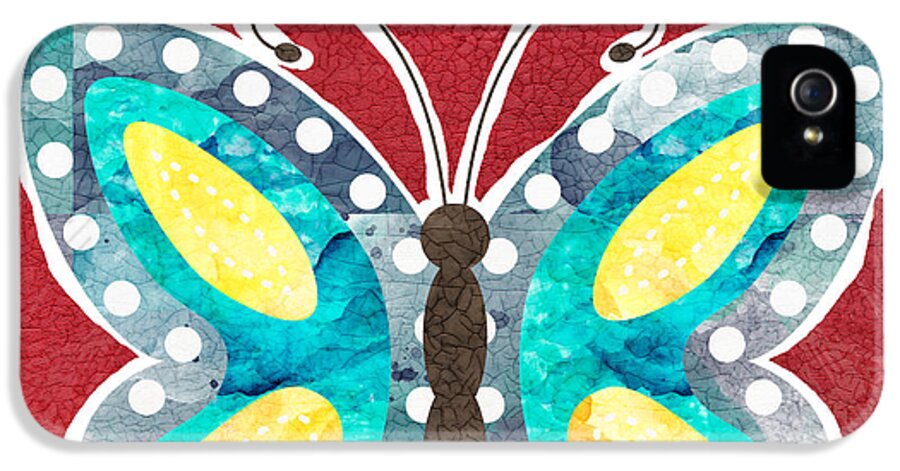 Boho iPhone 5 Case featuring the painting Butterfly Liberty by Linda Woods