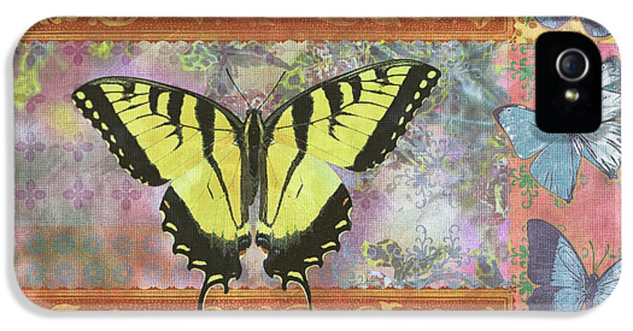Butterfly iPhone 5 Case featuring the painting Butterfly Mosaic by JQ Licensing