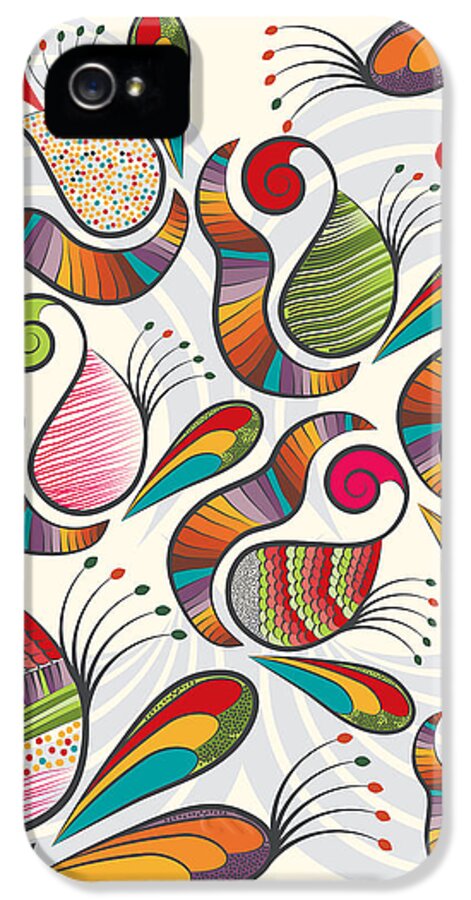 Pattern iPhone 5 Case featuring the digital art Colorful Paisley Pattern by Famenxt DB