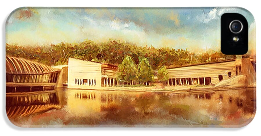 Crystal Bridges iPhone 5 Case featuring the painting Crystal Bridges Museum of American Art by Lourry Legarde