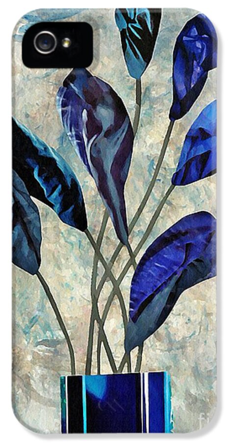 Floral iPhone 5 Case featuring the mixed media Dark Blue by Sarah Loft