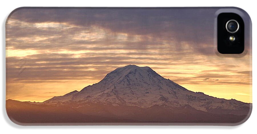 Photography iPhone 5 Case featuring the photograph Dawn Mist About Mount Rainier by Sean Griffin