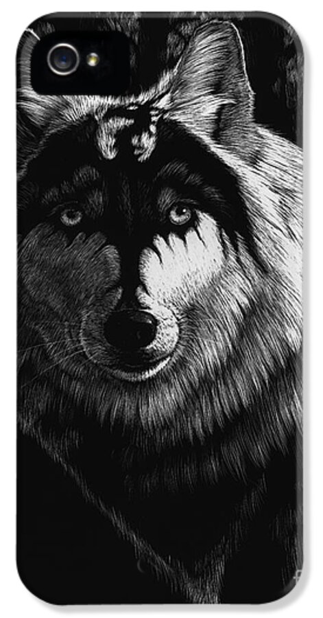 Wolf iPhone 5 Case featuring the painting Dragon Wolf by Stanley Morrison
