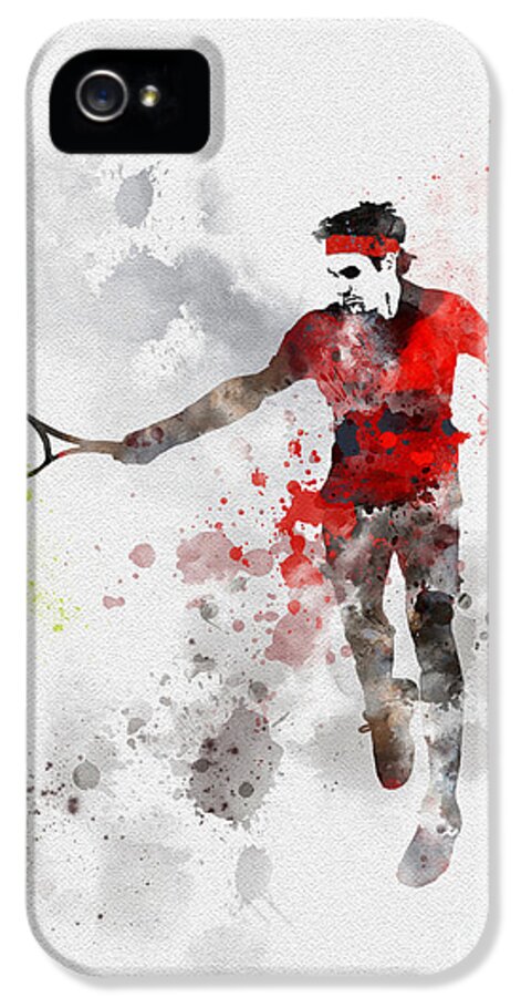 Roger Federer iPhone 5 Case featuring the mixed media Federer by My Inspiration