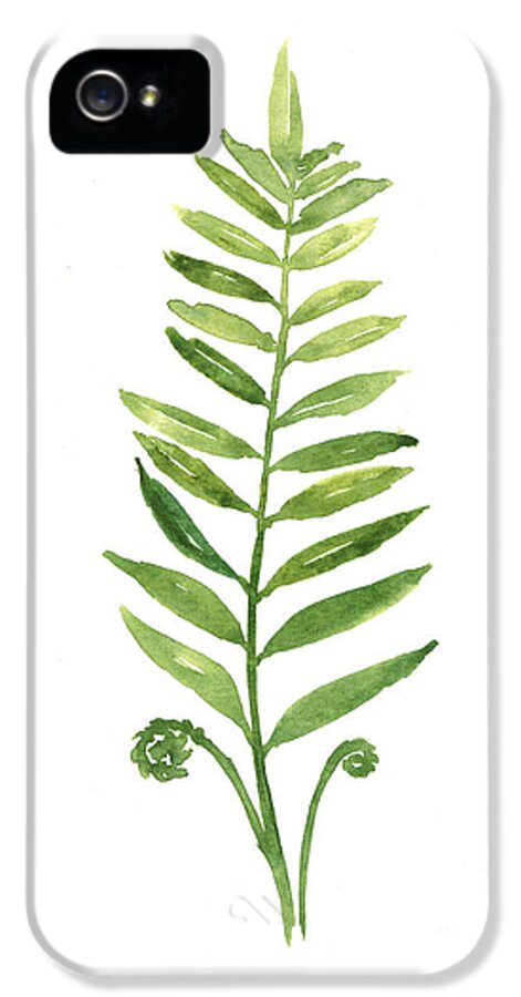 Fern iPhone 5 Case featuring the painting Fern leaf watercolor painting by Joanna Szmerdt