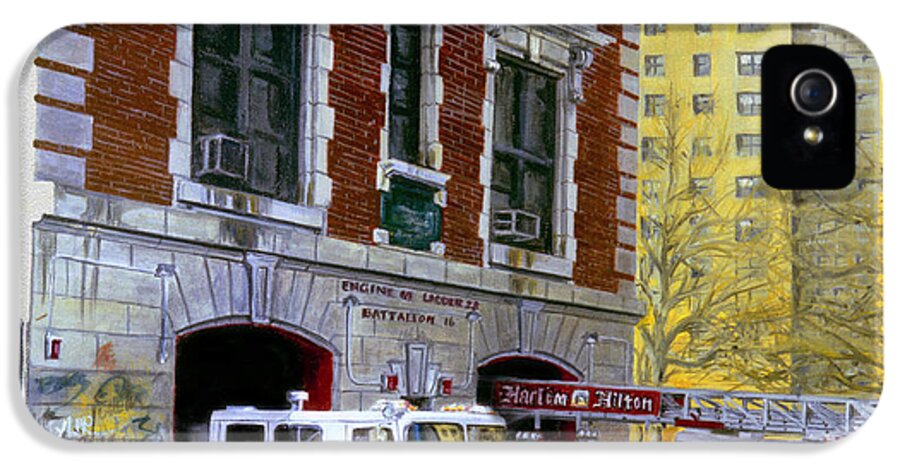 Fdny iPhone 5 Case featuring the painting Harlem Hilton by Paul Walsh