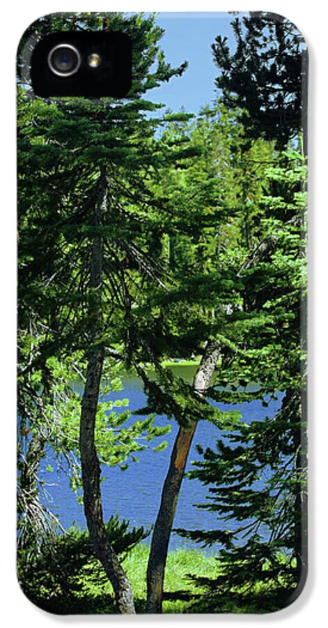 Lassen Volcanic iPhone 5 Case featuring the photograph Harmony in Green and Blue - Manzanita Lake - Lassen Volcanic National Park CA by Alexandra Till