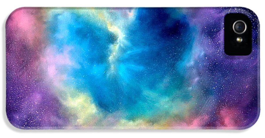 Celestial iPhone 5 Case featuring the painting Heart of the Universe by Sally Seago