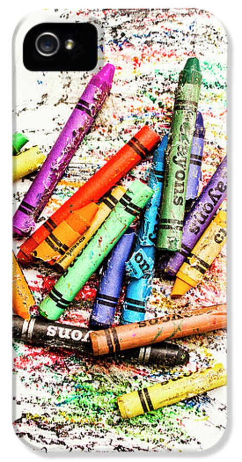 Crayon iPhone 5 Case featuring the photograph In colours of broken crayons by Jorgo Photography