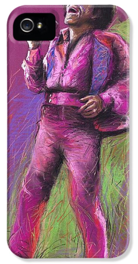 Jazz iPhone 5 Case featuring the painting Jazz James Brown by Yuriy Shevchuk