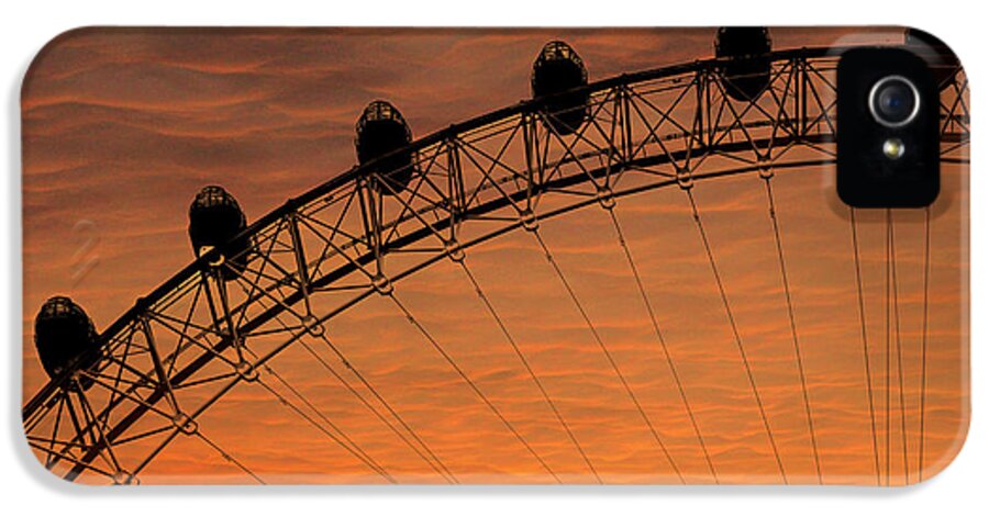 Landscape iPhone 5 Case featuring the photograph London Eye Sunset by Martin Newman