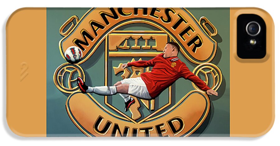 Wayne Rooney iPhone 5 Case featuring the painting Manchester United Painting by Paul Meijering
