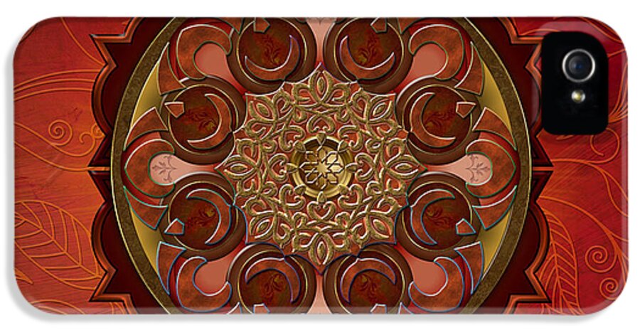 Mandala iPhone 5 Case featuring the digital art Mandala Flames sp by Peter Awax