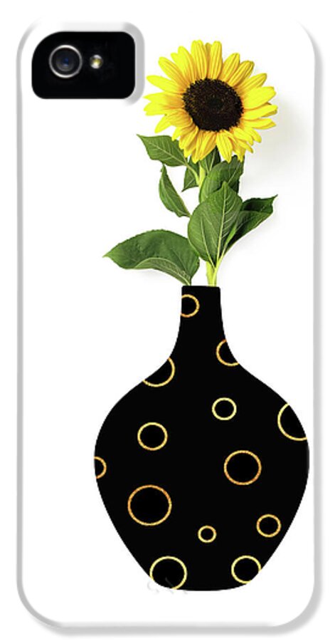 Sun Flower iPhone 5 Case featuring the painting Modern Home I a fresh take on floral art by Tina Lavoie