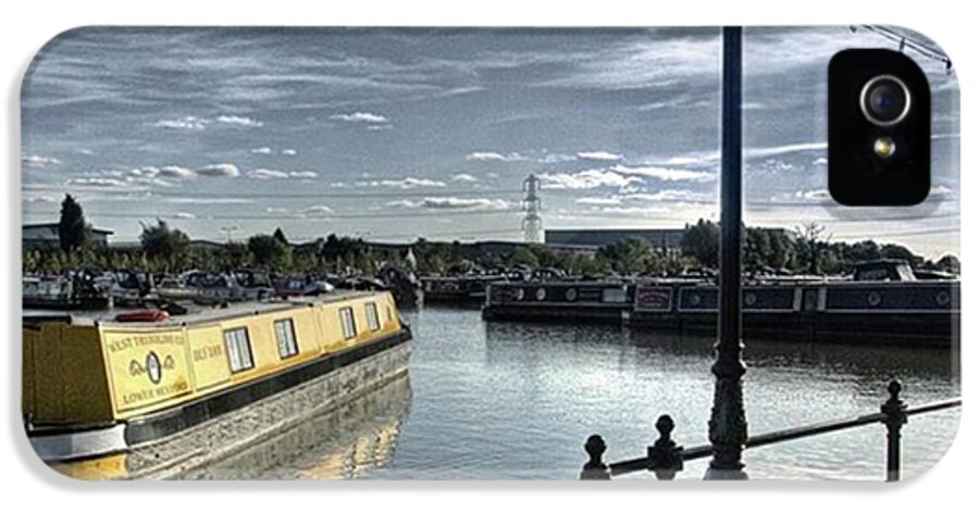 Nature iPhone 5 Case featuring the photograph Narrowboat Idly Dan At Barton Marina On by John Edwards