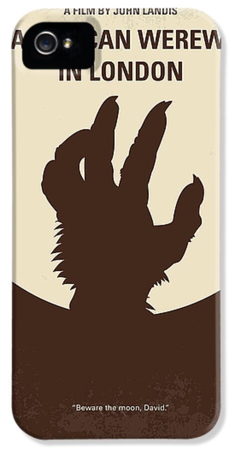 American Werewolf In London iPhone 5 Case featuring the digital art No593 My American werewolf in London minimal movie poster by Chungkong Art