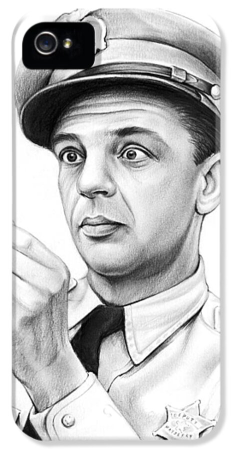 Barney Fife iPhone 5 Case featuring the drawing One Bullet Fife by Greg Joens