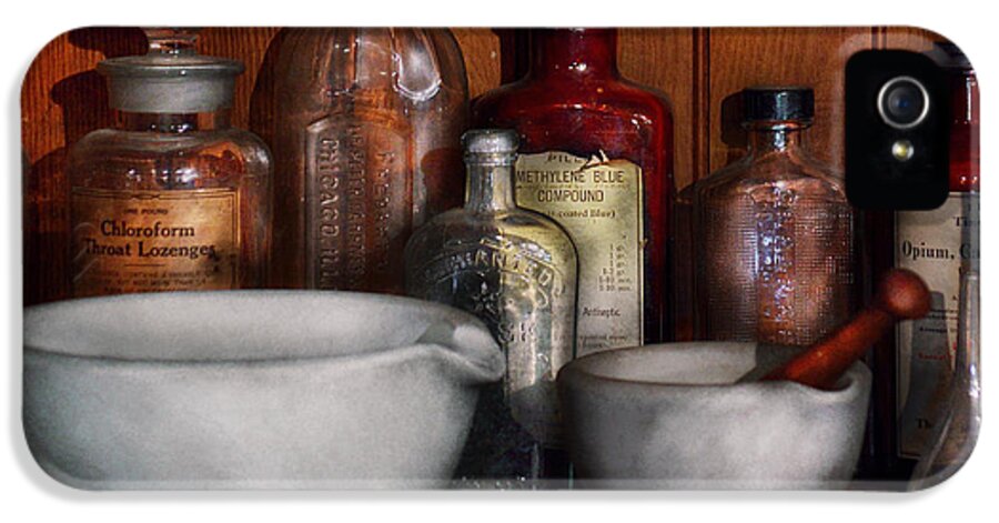 Gift For iPhone 5 Case featuring the photograph Pharmacist - Medicine for Coughing by Mike Savad
