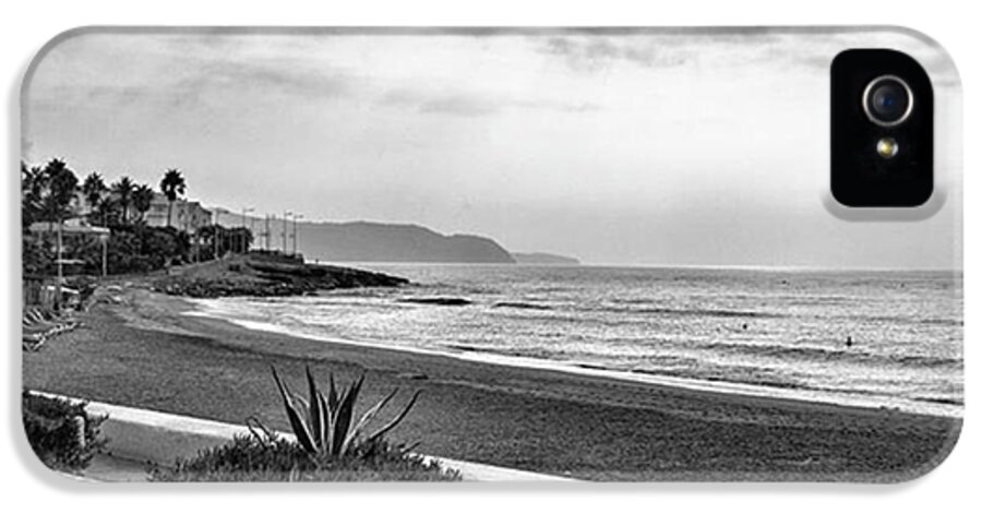 Monochromephotography iPhone 5 Case featuring the photograph Playa Burriana, Nerja by John Edwards