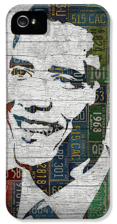 President iPhone 5 Case featuring the mixed media President Barack Obama Portrait United States License Plates Edition Two by Design Turnpike