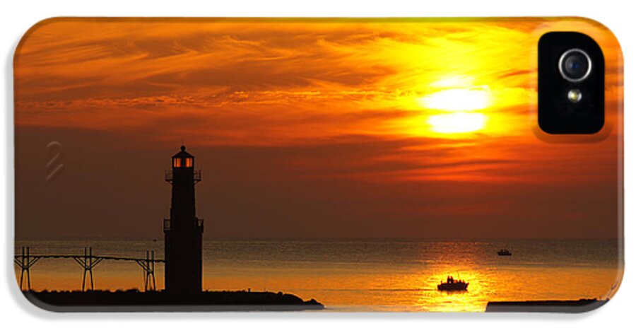 Lighthouse iPhone 5 Case featuring the photograph Sunrise Brushstrokes by Bill Pevlor