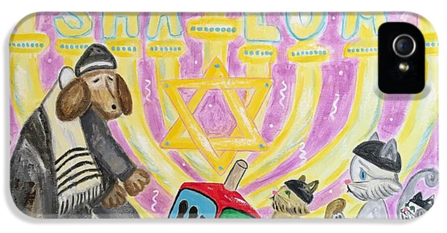 Hanukkah iPhone 5 Case featuring the painting Sweet Shalom by Diane Pape