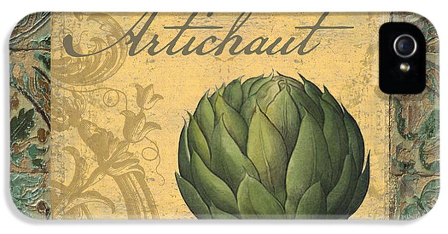 Olives iPhone 5 Case featuring the painting Tavolo, Italian Table, Artichoke by Mindy Sommers