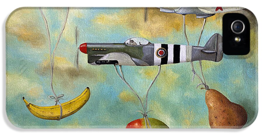 Plane.aircraft iPhone 5 Case featuring the painting The Amazing Race 6 by Leah Saulnier The Painting Maniac